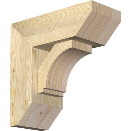 Ekena Millwork Imperial Slat Rough Sawn Bracket w/ Offset Brace, Douglas Fir, 6"W x 14"D x 14"H BKT0604X14X14IMP06RDF